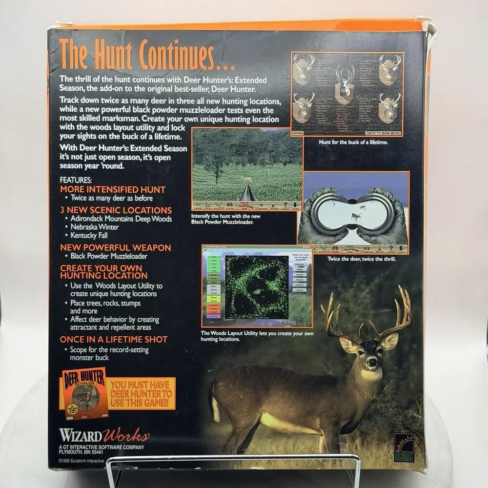 Deer Hunter Extended Season PC CD-ROM Windows 95 98 Big Box Complete Untested